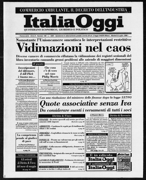 Italia oggi : quotidiano di economia finanza e politica